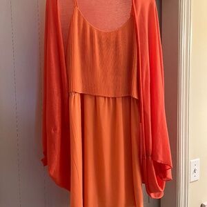 Orange dress with shawl
